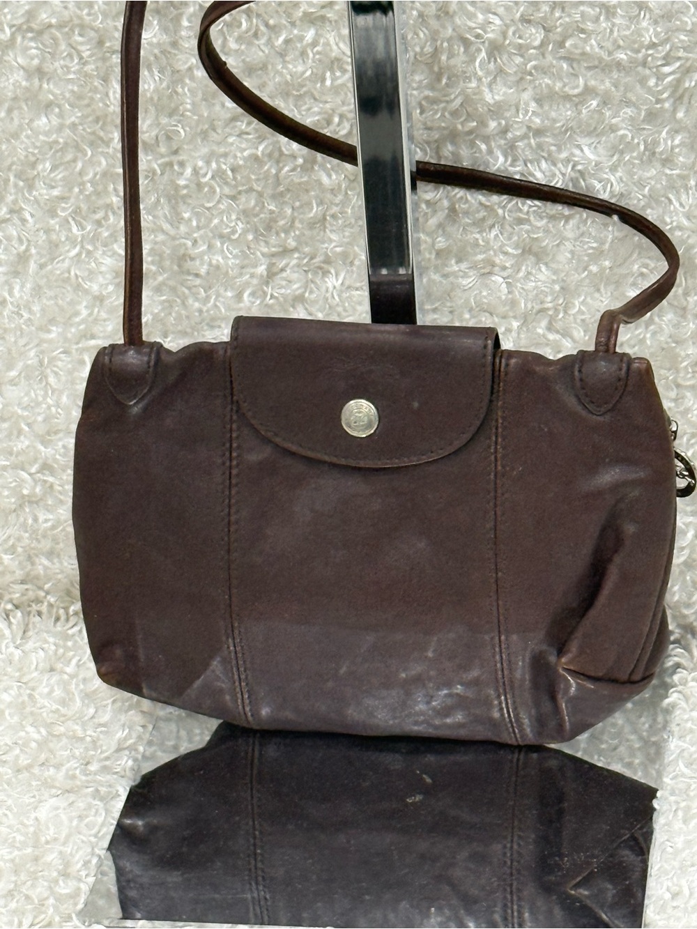 Longchamp Brown Leather Crossbody Bag